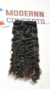 Extensions de cheveux humains indiens noirs ondulés naturels, non traités chimiquement, mèches non traitées, vague profonde lâche, cheveux humains - Product Image 3