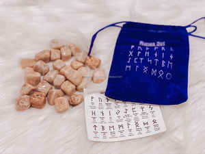 Gran oferta, juego de Runas de ágata de piedra lunar de melocotón de 25 piezas de alta calidad, piedras preciosas caídas de Feng Shui talladas para decoración del hogar - Product Image 4