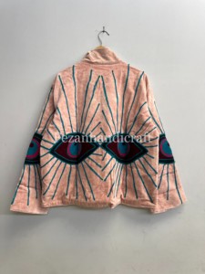 Wholesale Suzani Floral Embroidery Two Side Pockets Quilted Velvet Boho Hippie Quick Dry Handmade Short Jacket Winter Spring - Product Image 5