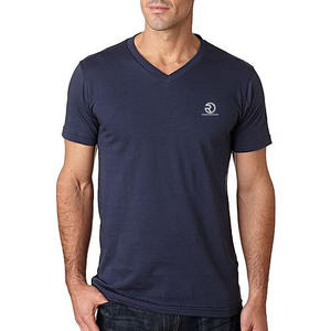 Camiseta personalizada con cuello en V de LICRA de algodón para hombre OEM/Camiseta lisa de manga corta de secado rápido para hombre - Product Image 1