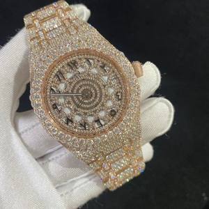 Estilo de lujo VVS Moissanite Tono de oro rosa Acero inoxidable Iced Out Mecánico Automático Diamante Reloj Lujo Hip Hop Moda - Product Image 1