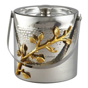 Cubo de hielo duradero hecho a mano de acero inoxidable y enfriador de vino, tinas de bebidas, diseño martillado, Artículos de bar increíbles a bajo precio - Product Image 1