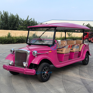 <span class=keywords><strong>Voiture</strong></span> de tourisme classique rose homologuée pour la route, trois places, style vintage, véhicule électrique rétro pour les zones panoramiques - Product Image 4