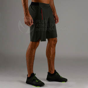 Pantalones cortos deportivos cómodos para hombres con bolsillos ocultos y paneles traseros de malla transpirable Pantalones cortos de gimnasio de alta movilidad - Product Image 2