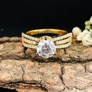 Bague de fiançailles solitaire en or massif 14 carats 1 ct CVD, bague en diamant solitaire de 1 ct de taille ronde en laboratoire - Product Image 2