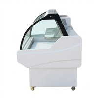 Vitrina Refrigerada Premium para Exhibición de Carne, con Vidrio Curvo, para Carnes Frescas, Filetes, Comida para Llevar y Carnicerías
