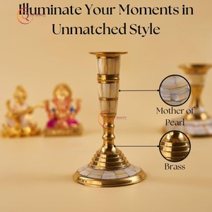 Mère de perle et laiton décoration de table bougeoir tendance concepteur éclaircissant unique bougeoir Top vente bougie pot - Product Image 3