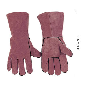 Nuevos guantes de soldadura de trabajo de seguridad ignífugos antiescaldado con aislamiento al por mayor guantes de trabajo de soldador de cuero de vaca extendidos - Product Image 4