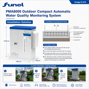 Stazione di Monitoraggio della Qualità dell'Acqua Multiparametrica PMA8000 con Campionamento Automatico e Autopulizia, IP55, con Dati Remoti HJ212 RS232 - Product Image 6