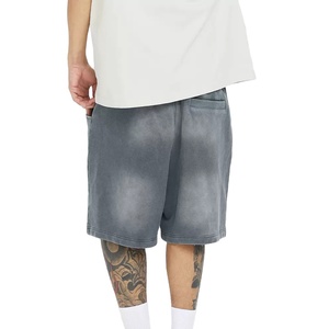 Shorts longs pour hommes en coton French Terry délavé à l'acide, fabrication sur mesure, design personnalisé, confortables, toutes tailles – Grande Vente - Product Image 2