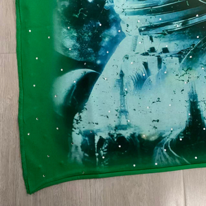 Camiseta Oversize Verde Lost In Space para Hombre, Manga Corta, Estampada, de Algodón, Cuello Redondo, Transpirable, Diseño con Patrón - Product Image 2