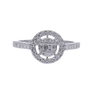 แหวนทรงรัศมีวงกลมประดับเพชรธรรมชาติแหวนทอง14K ดีไซน์แบบวงแหวน - Product Image 1