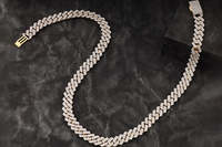Chaîne cubaine élégante et luxueuse en argent sterling 13 mm, sertie de moissanite style hip-hop / Certifiée IGI à vendre