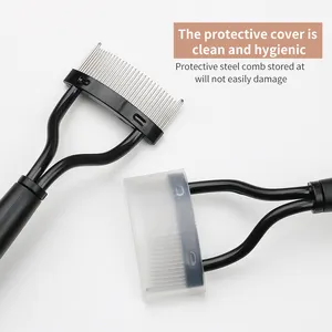 Folding Eyelash Comb Stainless Steel Metal Teeth Eyebrow Separator Comb Lash And Brow Makeup Applicator Brush