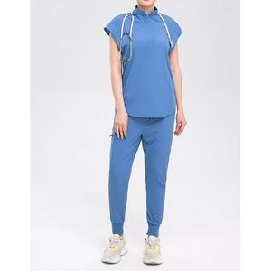 Uniforme médico Scrub Sets Mujeres Cordón Jogger Pantalones Ligero Azul - Product Image 5