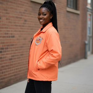 Veste d'entraîneur OEM unisexe avec lettres grecques Veste d'entraîneur coupe-vent brodée sur mesure pour l'équipe de sororité et les collèges Vente en gros - Product Image 6