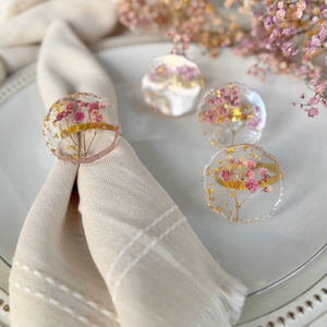 Anneaux de serviette en résine, restaurant, mariage, fête, décoration de table, fabrication artisanale, anneaux de serviette en résine personnalisés - Product Image 1