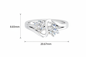 Anillo de oro de 14 quilates y diamantes naturales de diseño clásico para mujer 0.30Ctw - Product Image 2