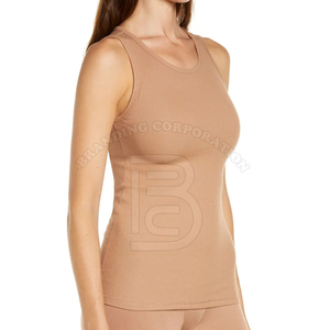 Latest Women's Summer Knitted 100% Cotton Eco-Friendly Breathable Tank <b>Top</b> Gym Workout Fitness Sleeveless Active Yoga Tank <b>Top</b> - Product Image 3
