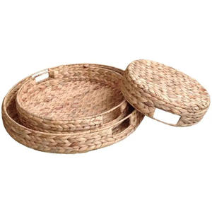 Jacinthe tissé paille bac de rangement jonc de mer plateau en rotin-Rectangle cadeau panier décor à la maison accessoire avec eau jacinthe tissage - Product Image 4