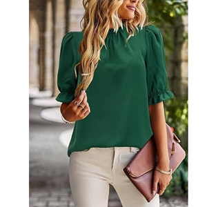 Hauts d'été à manches courtes pour femmes Chemises de réservoir décontractées basiques avec coupe ample T-shirts de base de grande taille - Product Image 2