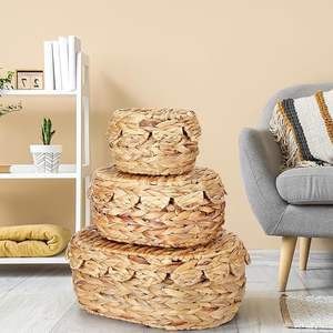 Prix bon marché Vente en gros Panier de rangement en jonc de mer avec poignée Panier en jonc de mer tissé à la main décoratif Fournisseur vietnamien - Product Image 5