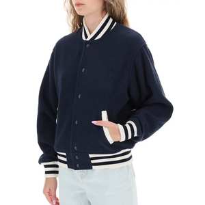 2024 Latest Design Casual <b>Women</b> Varsity <b>Jacket</b> Long Sleeve Denim <b>Jacket</b> Cotton <b>for</b> Autumn Wear Best Quality Manufacturing - Product Image 1