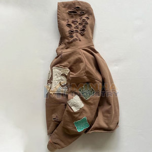 <b>Men</b> Winter Distressed Embroidery Hoodie Soft Cotton High Quality Breathable Loose Fit Comfortable Daily Wear Trend Inspired - Product Image 4