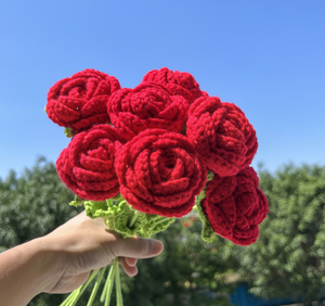 Novel Rose Lotus Handmade Chenile Large Knitted <b>Flower</b> Bouquet <b>Artificial</b> <b>Flowers</b> Modern Mother's Day Valentine's Day Christmas - Product Image 1