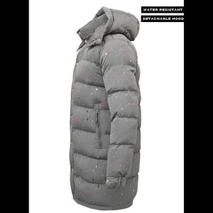 Vestes bouffantes d'hiver décontractées avec capuche réglable Camo noir en nylon pour hommes élégants - Product Image 6