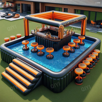 Île flottante gonflable pour piscine, bar flottant, matériau PVC, capacité de 500 kg, taille personnalisable pour adultes en plein air