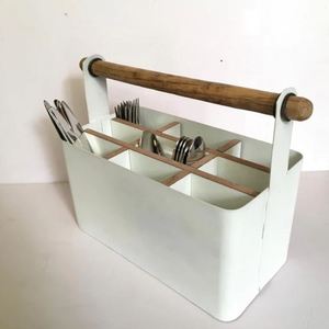 9-Compartment Utensils Caddy With Wooden Handle For Kitchen Restaurant Wedding Hotel Parties in Low Price - Product Image 2