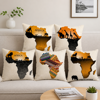 Housse de coussin décorative en polyester doux, motif Portrait d'artiste africaine tribale noire, pour salon