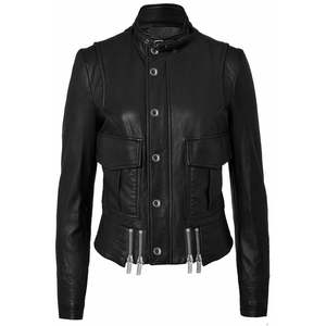 Chaqueta de cuero genuino con cuello levantado ajustada clásica 4XL de invierno de alta moda personalizada para hombre, tela de motorista lavada para motocicleta - Product Image 5