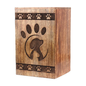 Urnas de madera hechas a mano para cenizas de mascotas, urna de cenizas de cremación funeraria para adultos, urnas de madera talladas a mano para mascotas para perros, cenizas de gatos - Product Image 3