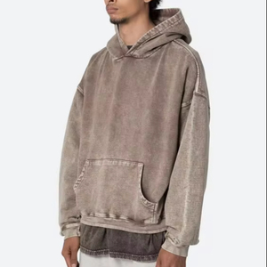 Sudadera con capucha de lavado ácido para Hombre | Long Streetwear Fleece Pullover Oversize Sweater Sudadera con capucha Sudaderas con capucha - Product Image 1