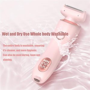 Afeitadora Eléctrica Recargable 2 en 1 para Mujer, con Doble Cuchilla de Acero Inoxidable, Resistente al Agua IPX7, Lavable, con Batería USB - Product Image 6