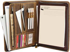 Classeur à 3 anneaux fait à la main personnalisé gravé monogramme en cuir véritable Vintage portefeuille classeur rouge organisateur d'affaires classement - Product Image 4