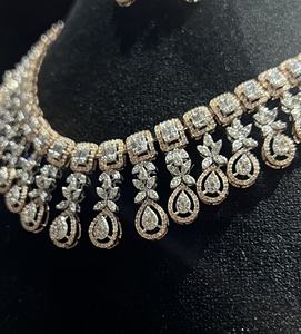 Elegant Luxury 14K Gold Natural <b>Diamond</b> Round Brilliant Cut Women's Necklace Set Third Party Certified <b>Jewelry</b> Collection - Product Image 2