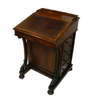 Réplique antique du bureau Davenport du XIXe siècle, table d'écriture en bois conçue pour les meubles de bureau classiques et le bureau à domicile