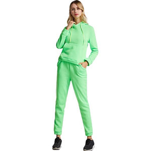 Survêtements d'hiver en coton pour femmes tenues décontractées à manches longues avec pantalon de survêtement à capuche respirant et imprimé polaire d'automne de poche - Product Image 1
