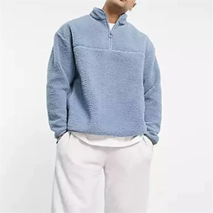 OEM / ODM Service Clothing Manufacturers Winter Custom <b>Sherpa</b> <b>Fleece</b> Zip up Stand Neck <b>Sherpa</b> <b>Mens</b> Jackets - Product Image 1