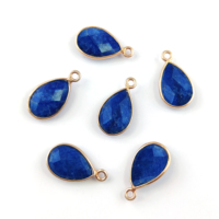 London Blue Topaz Quarz Lünette Anhänger 12x9mm Größe Birnen form Rose Gold Plated 925 Silber Lünette Set Anhänger Edelstein 925 Anhänger