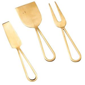 Juego de servidor de queso de metal Premium con mango decorativo Cuchillo de queso de acero inoxidable y esparcidor para cocina Comedor Fiesta - Product Image 5