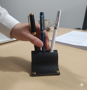 Portalápices Ejecutivo de Cuero Genuino, Soporte Redondo para Bolígrafos, Estuche para Plumas Estilográficas, Regalos Personalizados Anwar Enterprises - Product Image 2