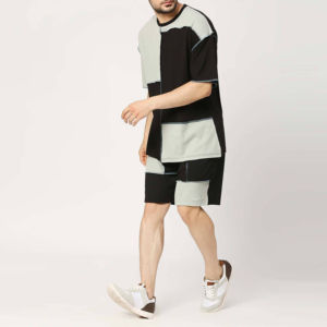 Conception à la mode 100% coton 2 pièces survêtements pour hommes tenue décontracté haute rue écologique confortable Logo personnalisé - Product Image 5