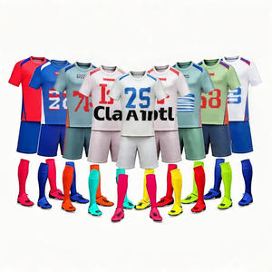 Maillot de football de l'équipe de club de Sublimation à taux d'usine personnalisé pour hommes, séchage rapide, nouveau design de poche, ensemble d'uniformes pour le football 2025 - Product Image 1