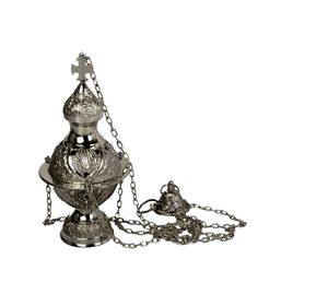 กระถางธูปทองเหลืองทนทานและมีสไตล์พร้อมโซ่สำหรับใช้ในบ้านในโบสถ์ที่วางธูปทางศาสนา - Product Image 2