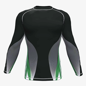 New Arrival Spandex/Polyester Breathable Heat-Transfer <b>Printed</b> High Quality Custom Design long Sleeve Rash Guard for Men BJJ - Product Image 3