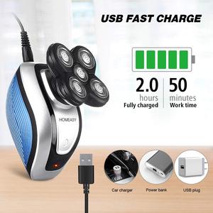 Rasoir Électrique Rechargeable USB pour Hommes, Utilisation Humide et Sèche, Fonction Rotative, Étanche IPX7, Lavable, pour Cheveux, Nez, Moustache et Barbe - Product Image 2